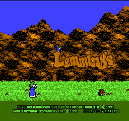 Lemmings title screen for NES